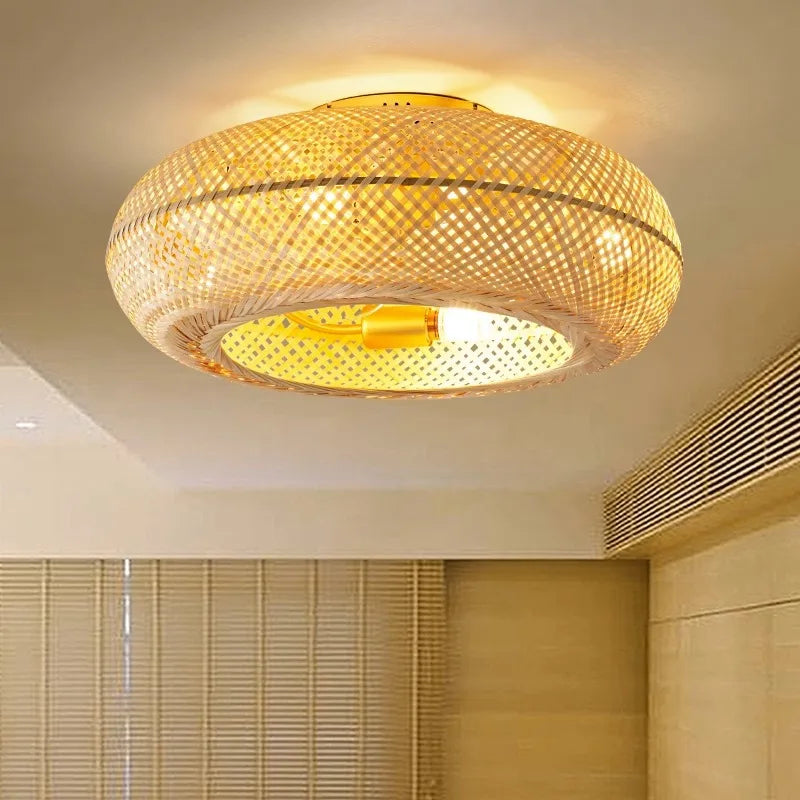 Ceiling Fan with Lights – Elegant Bamboo Design for Living Room & Bedroom 4