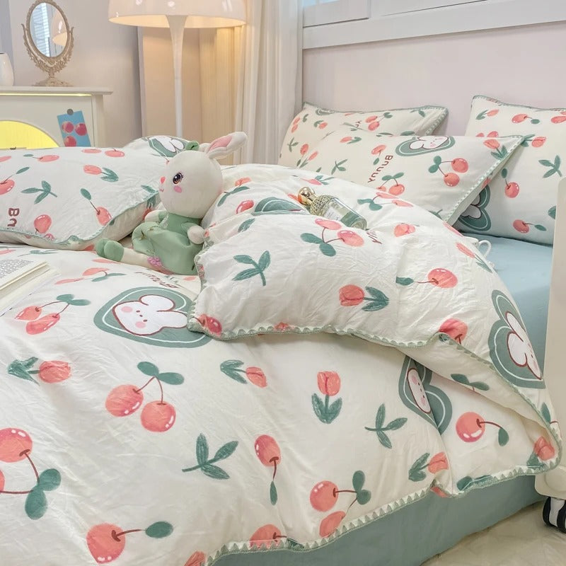 Cherry Blossom Floral Bedding Set – Vibrant Duvet Covers for Bedroom 6