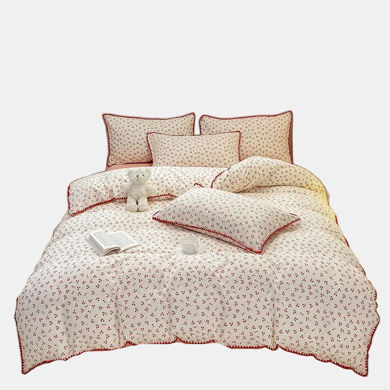 Cherry Blossom Floral Bedding Set – Vibrant Duvet Covers for Bedroom 1