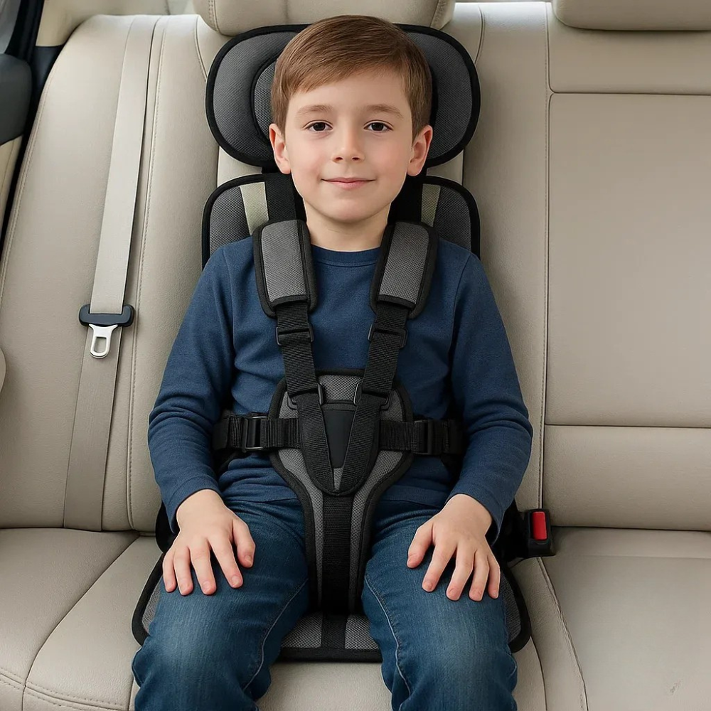 Children Car Safety Travel Booster Seat – Foldable Lightweight Portable Car Seat for Kids-Car Seat-Unique Casa-Grey-Small (0-4 years)-Unique Casa