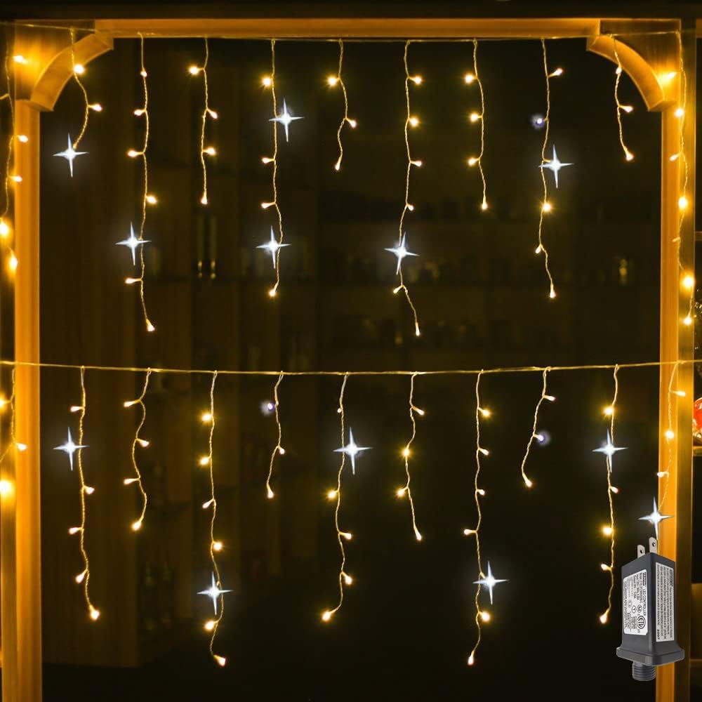 Christmas Curtain Lights – LED Twinkling String Lights for Holiday Decor 2