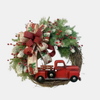 Christmas Door Wreath - Elegant Holiday Flower Ring for Festive Decor 0