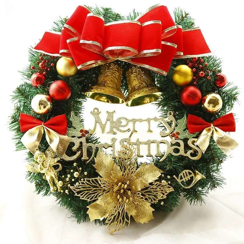Christmas Door Wreath - Elegant Holiday Flower Ring for Festive Decor 7