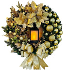 Christmas Door Wreath with Lantern and Bow – Festive Holiday Decor for Home 2