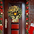 Christmas Door Wreath with Lantern and Bow – Festive Holiday Decor for Home 3