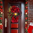 Christmas Door Wreath with Lantern and Bow – Festive Holiday Decor for Home 4