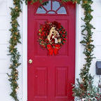 Christmas Door Wreath with Lantern and Bow – Festive Holiday Decor for Home 5