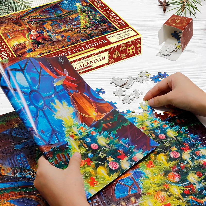 Christmas Puzzle Advent Calendar – 1008 Pieces with Daily Festive Fun 2
