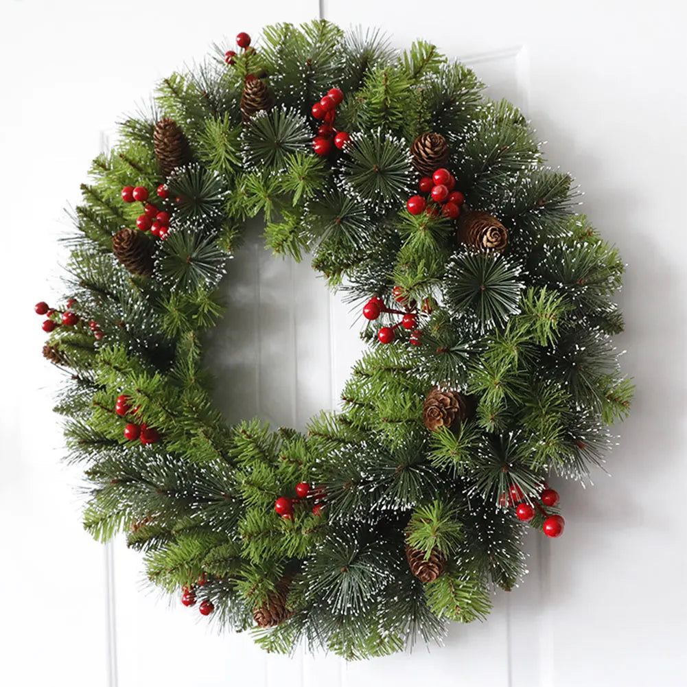 Christmas Wreath with Lights – Elegant Door Decor for Holiday Celebrations 1