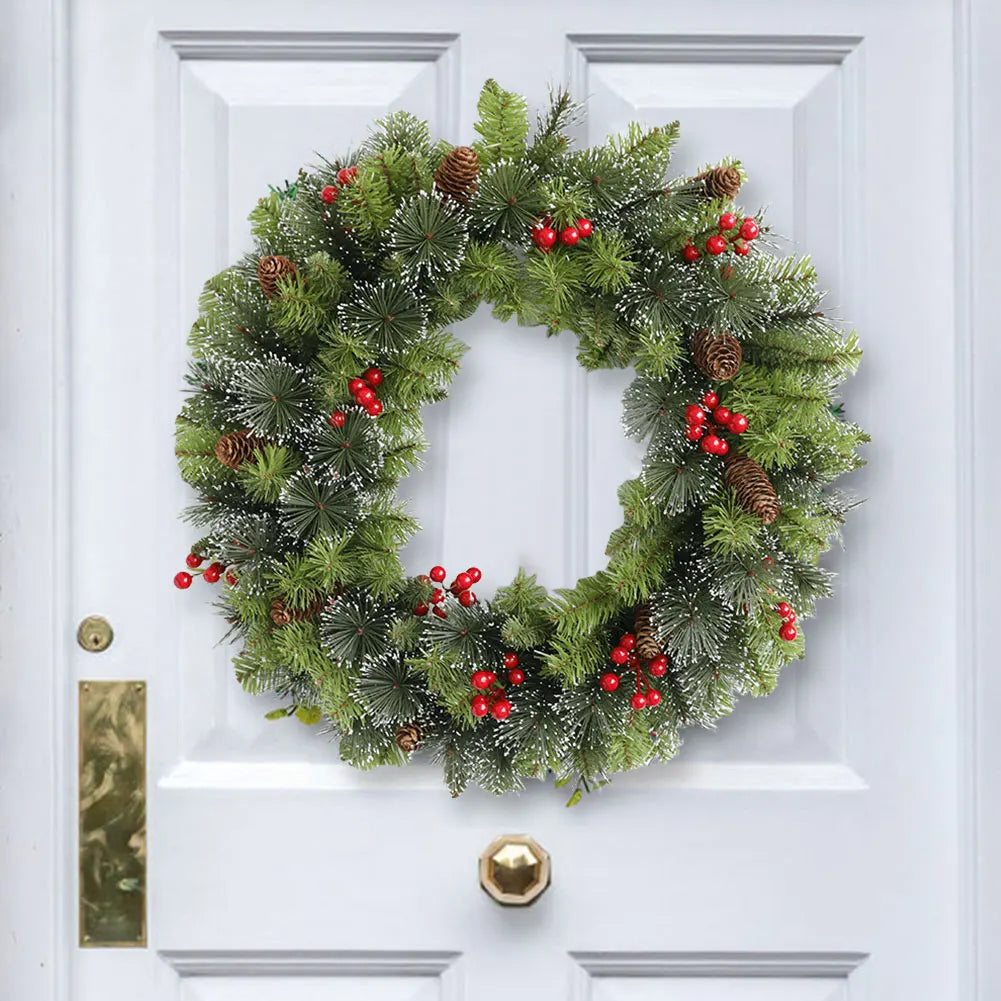 Christmas Wreath with Lights – Elegant Door Decor for Holiday Celebrations 2