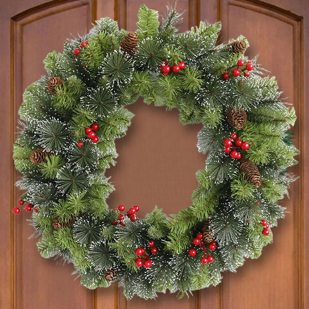 Christmas Wreath with Lights – Elegant Door Decor for Holiday Celebrations 4