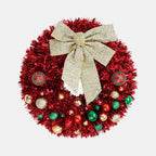 Christmas Wreath with Ornaments and Sparkling Bow – Festive Door Decor 0