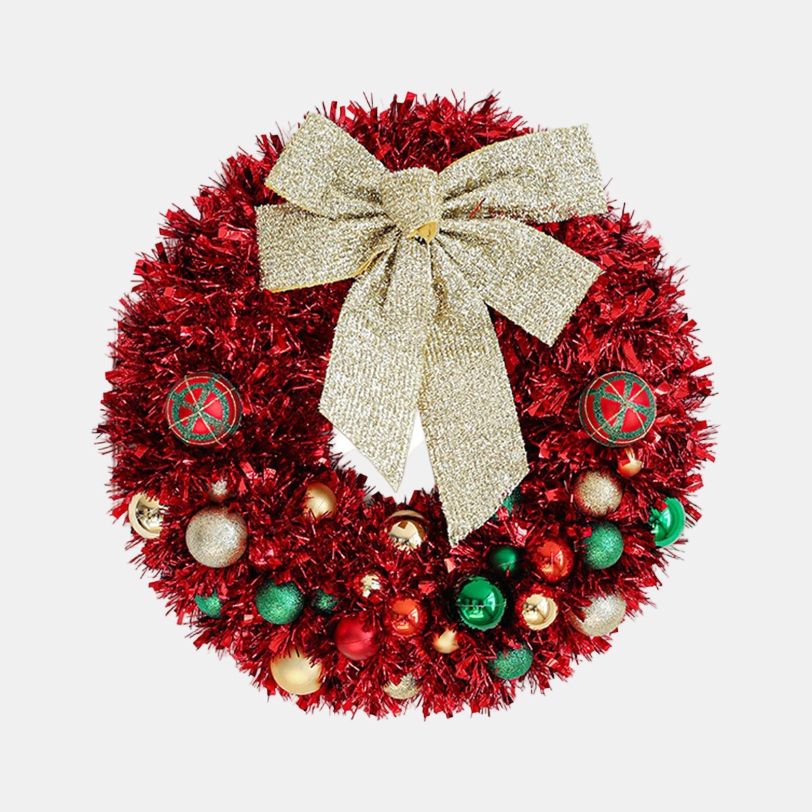 Christmas Wreath with Ornaments and Sparkling Bow – Festive Door Decor 0