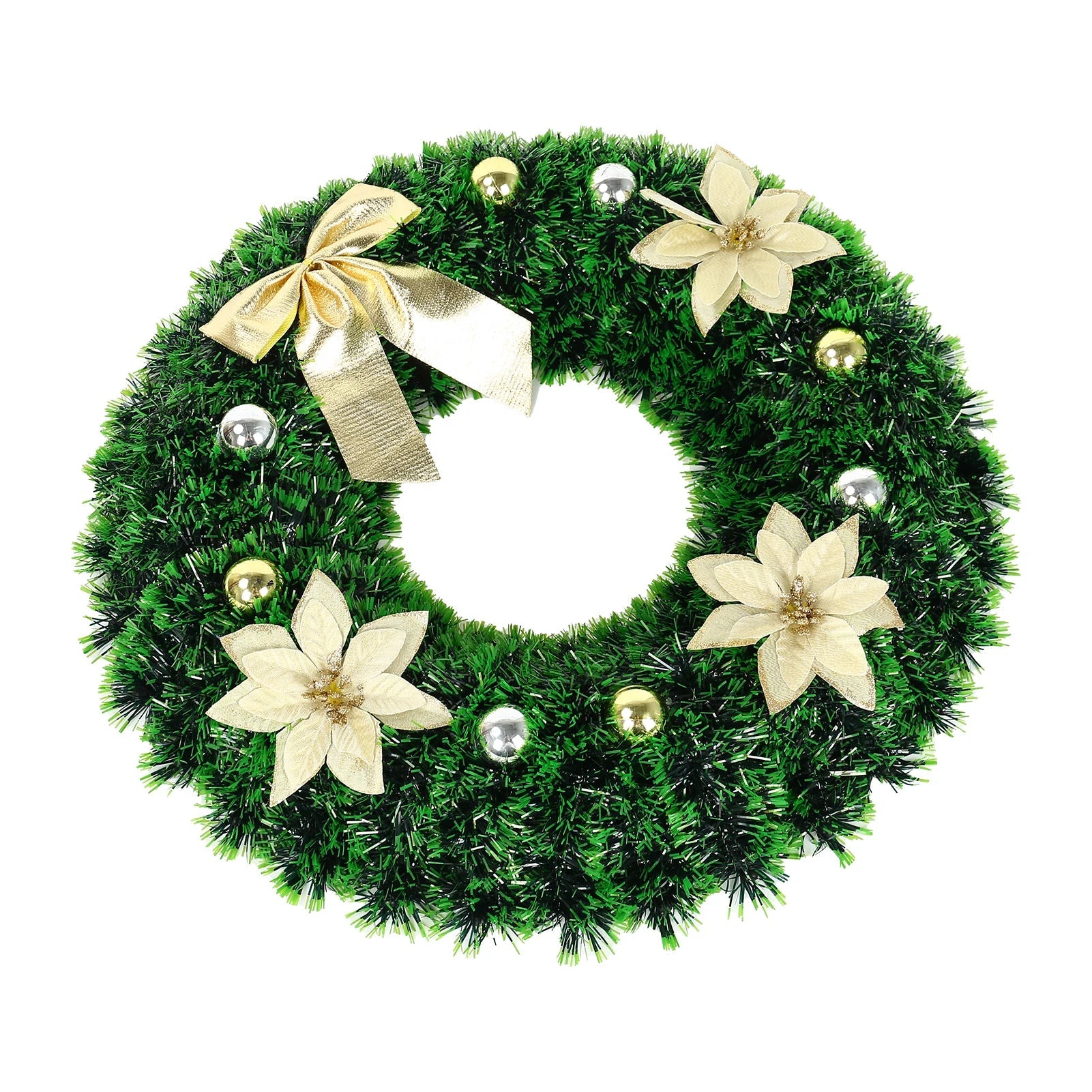 Christmas Wreath with Ornaments and Sparkling Bow – Festive Door Decor 8
