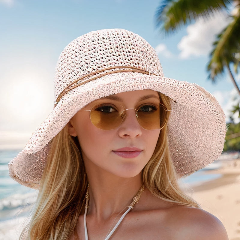 Collapsible Summer Hat With Wide Shade For Portable And Sun-Safe Style