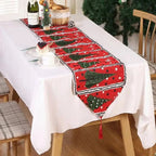 Colorful Christmas Table Runner – Festive Polyester-Cotton Holiday Decor 0