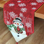 Colorful Christmas Table Runner – Festive Polyester-Cotton Holiday Decor 1