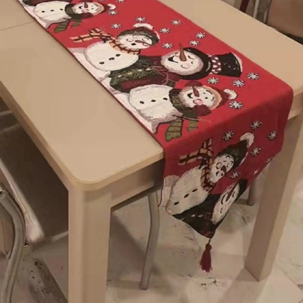 Colorful Christmas Table Runner – Festive Polyester-Cotton Holiday Decor 4