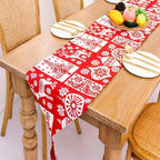 Colorful Christmas Table Runner – Festive Polyester-Cotton Holiday Decor 6