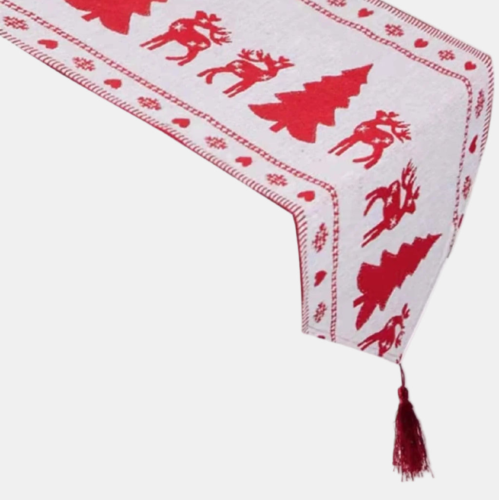 Colorful Christmas Table Runner – Festive Polyester-Cotton Holiday Decor 11