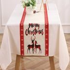 Colorful Christmas Table Runner – Festive Polyester-Cotton Holiday Decor 8