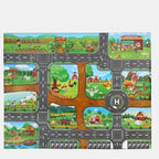 Colorful Kids Play Mat with Farm and Road Design – Interactive Play Rug for Children-Play Mat-Unique Casa-Unique Casa