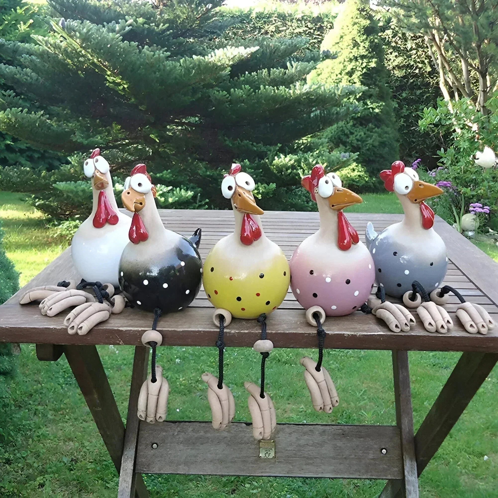Colorful Metal Garden Chicken Sculpture – Vibrant Outdoor Decorative Art-Chicken Sculpture-Unique Casa-Unique Casa