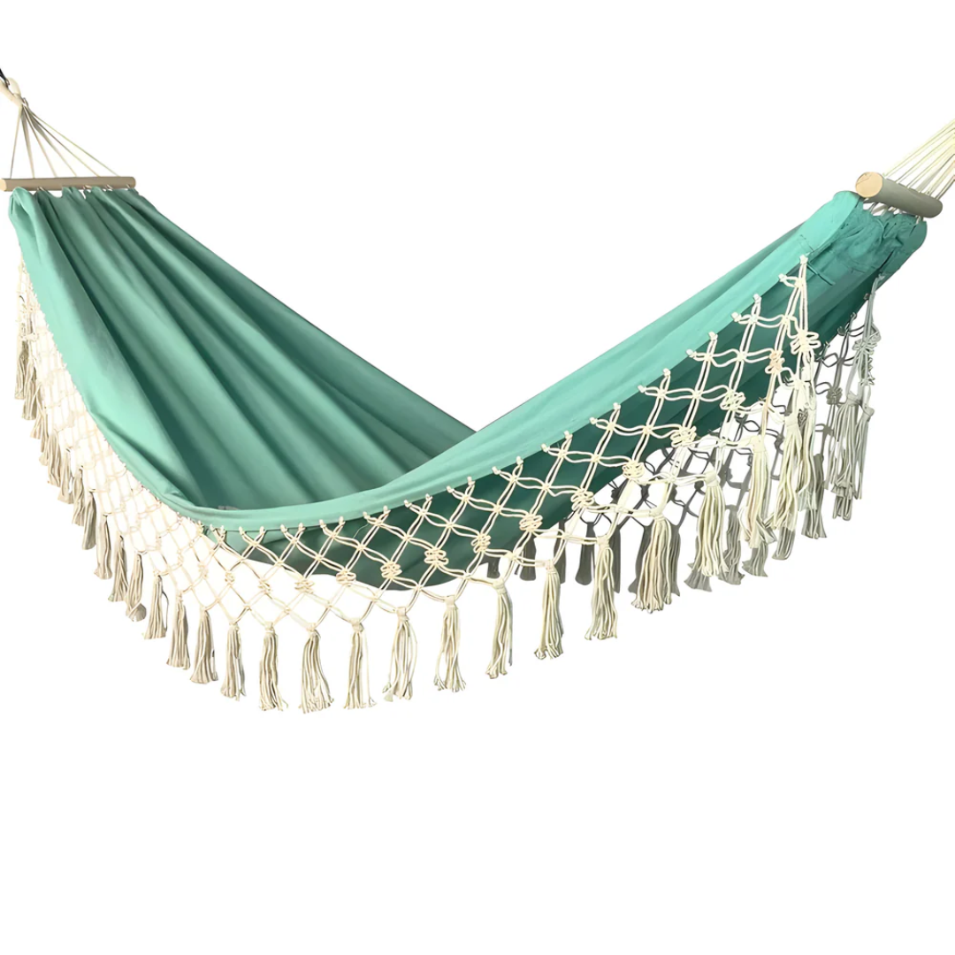Comfortable Boho Cotton Hammock – Indoor & Outdoor Use for Garden and Camping 8