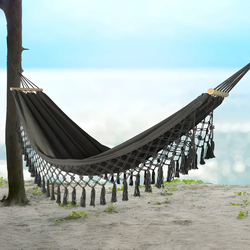 Comfortable Boho Cotton Hammock – Indoor & Outdoor Use for Garden and Camping 3