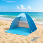 Compact Pop Up Beach Tent with UV Protection – Easy Setup for 2 People-Tents-Unique Casa-Sky Blue-Unique Casa