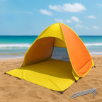 Compact Pop Up Beach Tent with UV Protection – Easy Setup for 2 People-Tents-Unique Casa-Yellow-Unique Casa