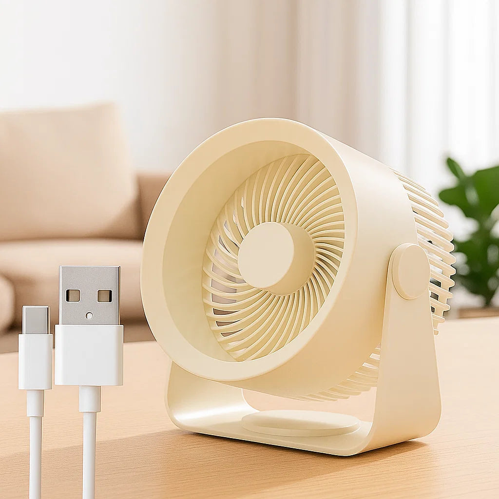 Compact USB Desk Fan – Quiet, Portable Cooling Solution for Home & Travel 3
