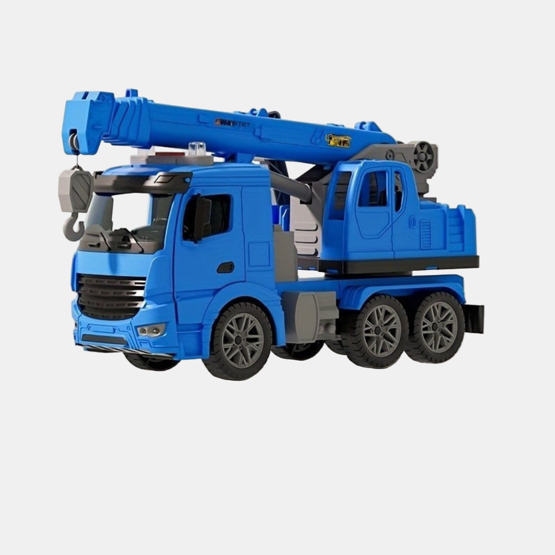 Construction Toy Truck Crane Vehicle – Realistic Crane Truck with Lights and Sounds-Construction Toy Set-Unique Casa-Blue-Unique Casa