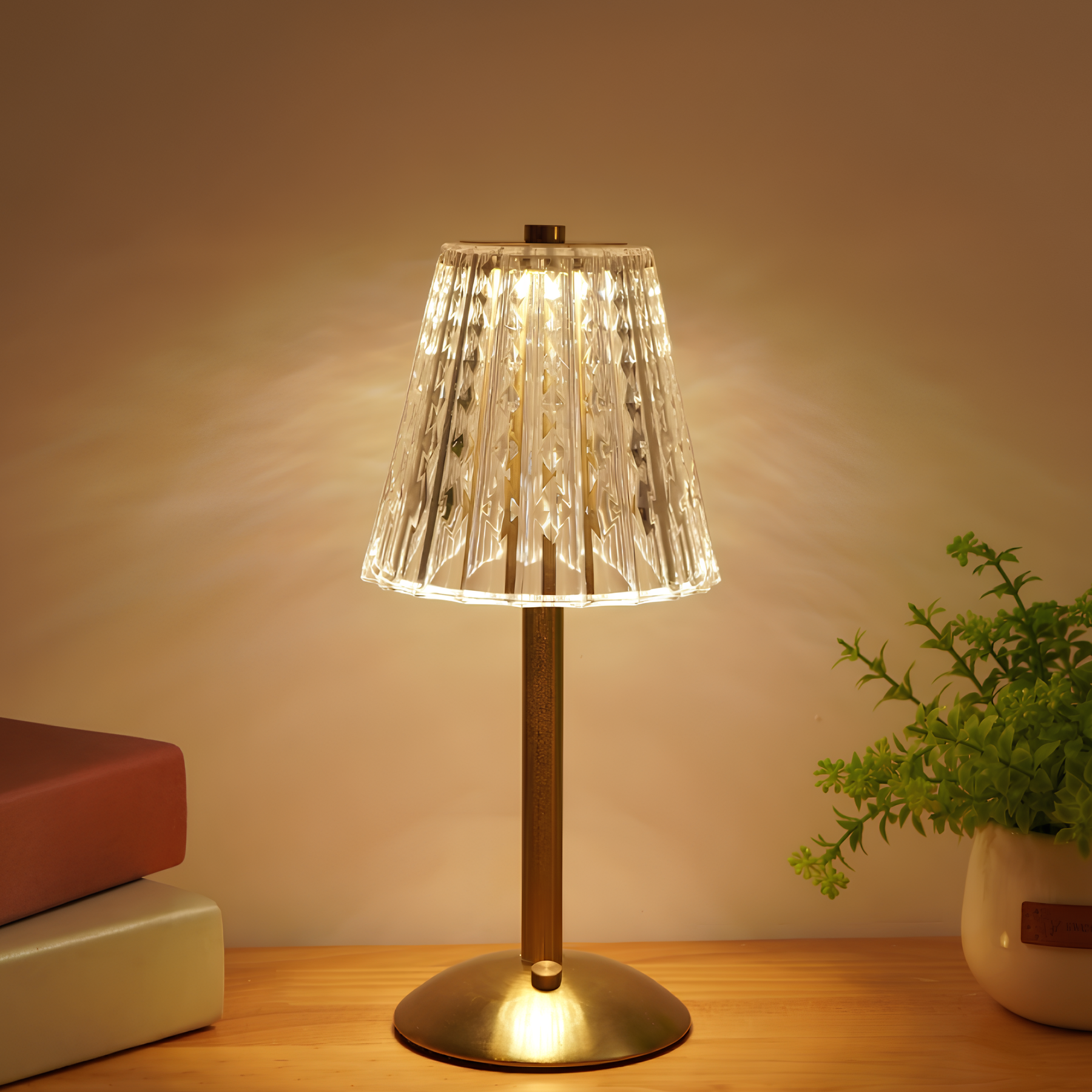 Cordless Touch-Controlled Bedside Table Lamp – Crystal Shade for Bedroom 3