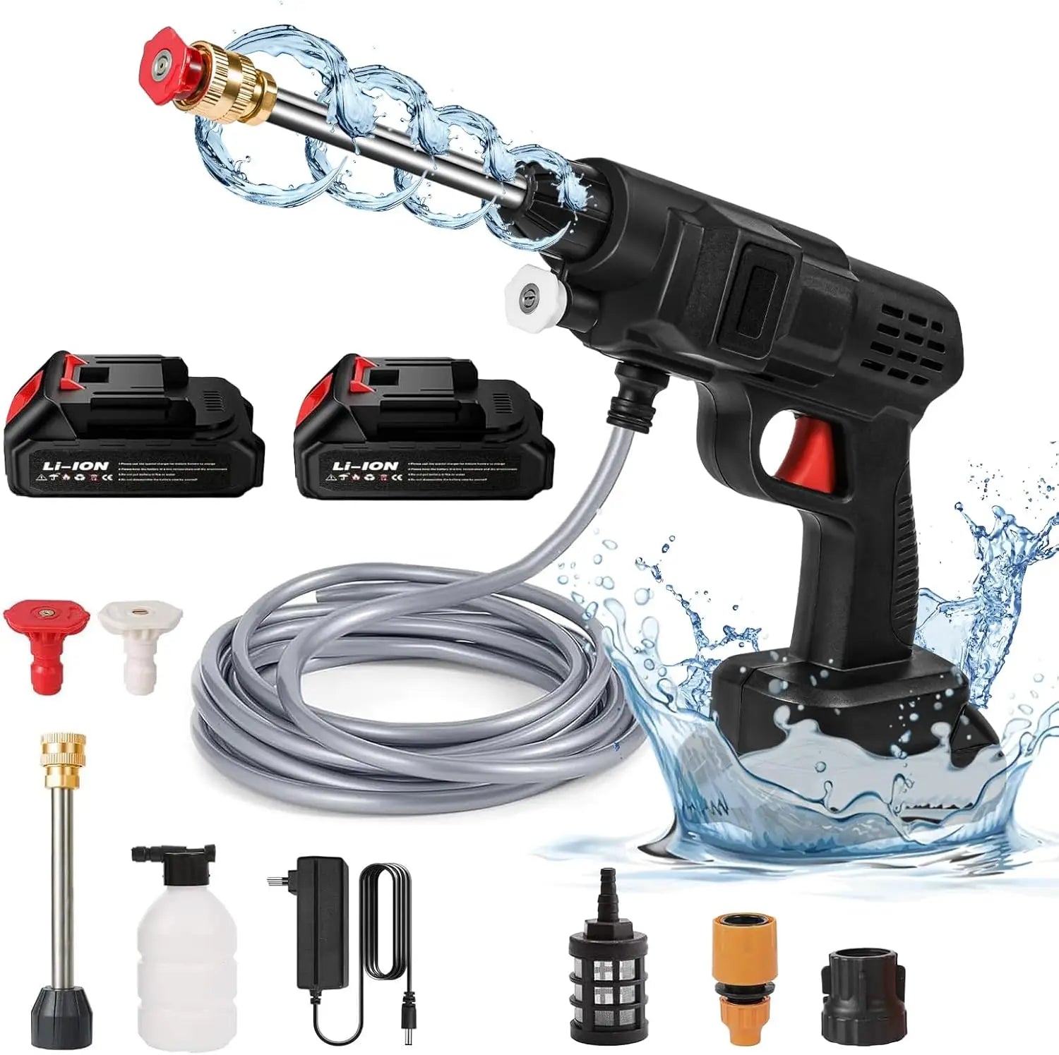 Cordless High-Pressure Washer – Portable Rechargeable Power Cleaner for Cars and Outdoor Surfaces-Pressure Washer-Unique Casa-A-Unique Casa
