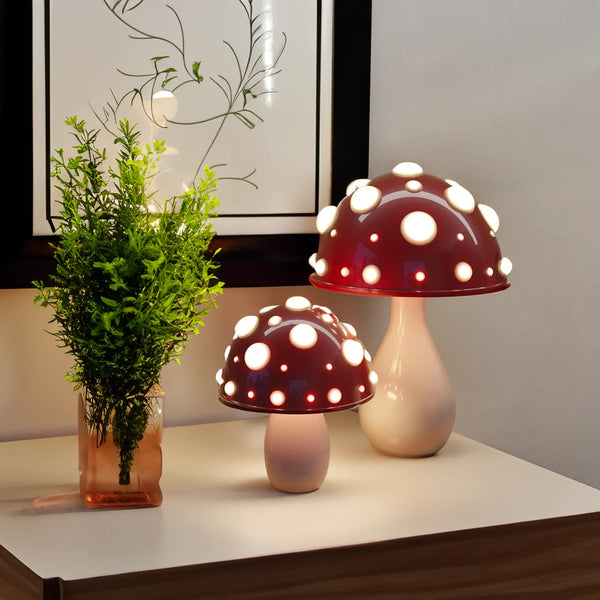 Cordless Table Lamp with Cozy Mushroom Design – Portable LED Desk Light for Home 1
