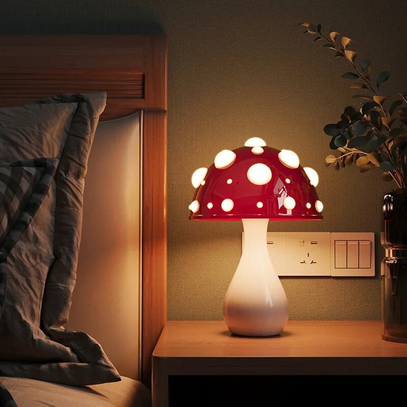 Cordless Table Lamp with Cozy Mushroom Design – Portable LED Desk Light for Home 2