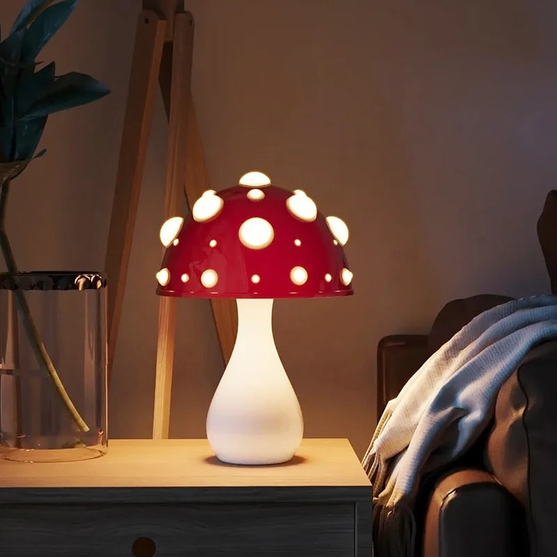 Cordless Table Lamp with Cozy Mushroom Design – Portable LED Desk Light for Home 4