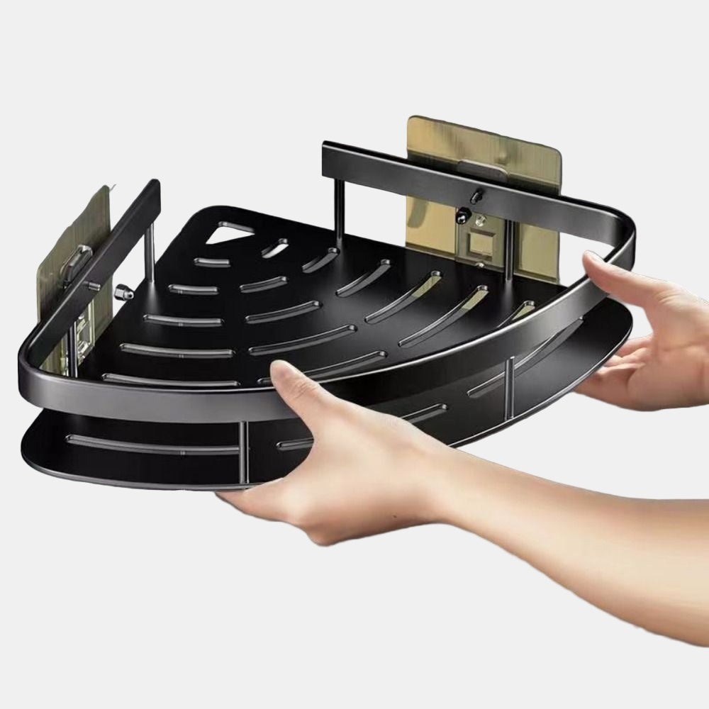 Corner Shower Caddy - Modern Aluminum Bathroom Storage Organizer for Essentials 0