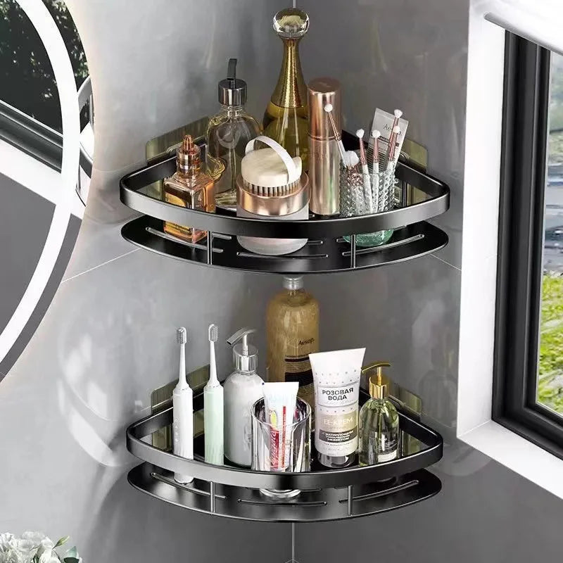 Corner Shower Caddy - Modern Aluminum Bathroom Storage Organizer for Essentials 2