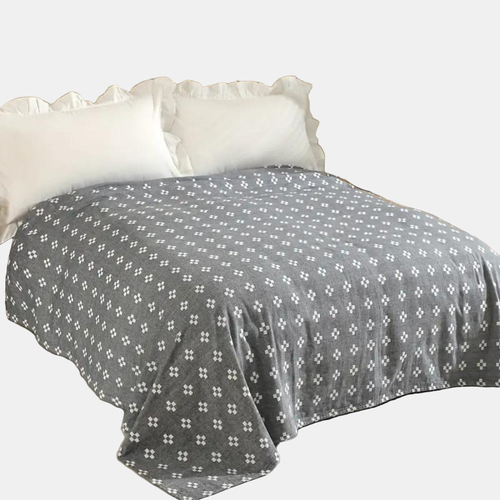 Cotton Throw Blanket with Geometric Design – Stylish All-Season Accent 4