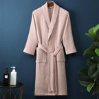 Cotton Waffle Bathrobe for Women – Lightweight V-Neck Dressing Gown with Pockets 4