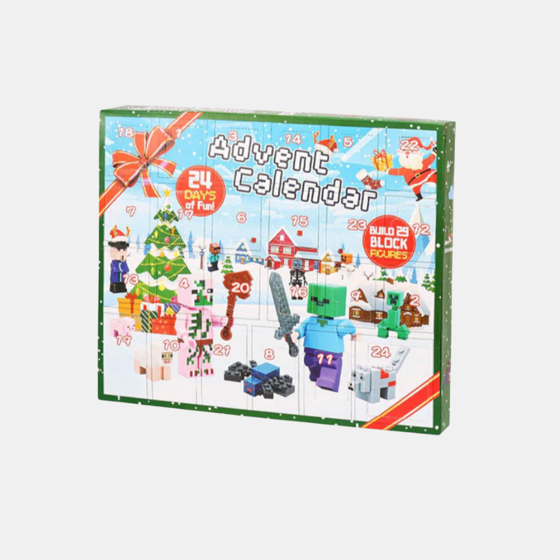Creative Build Advent Calendar – 24-Day Christmas Countdown with 29 Fun Figures-toys & gifts-Unique Casa-White-Unique Casa