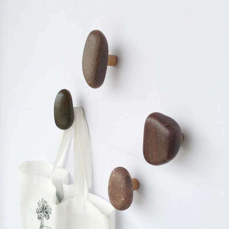 Creative Stone Wall Hooks Set – Modern Coat Hooks for Entryway Decor 0