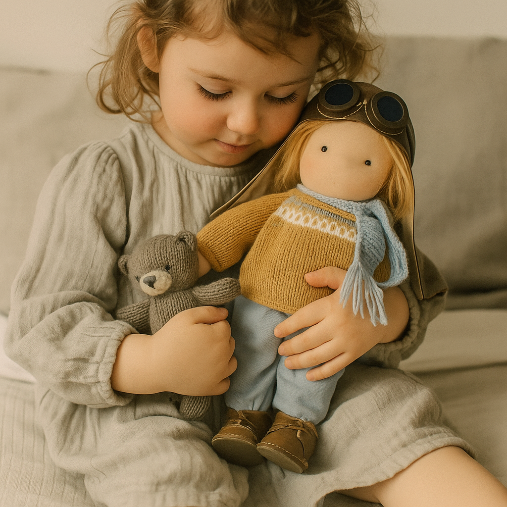 Waldorf-Style Soft Doll for Kids – Gentle Cuddly Companion for Creative Play