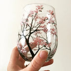 Four Seasons Tree Wine Glasses Hand-Painted Artistic Design For Elegant Sipping-Glassware-Unique Casa-Unique Casa