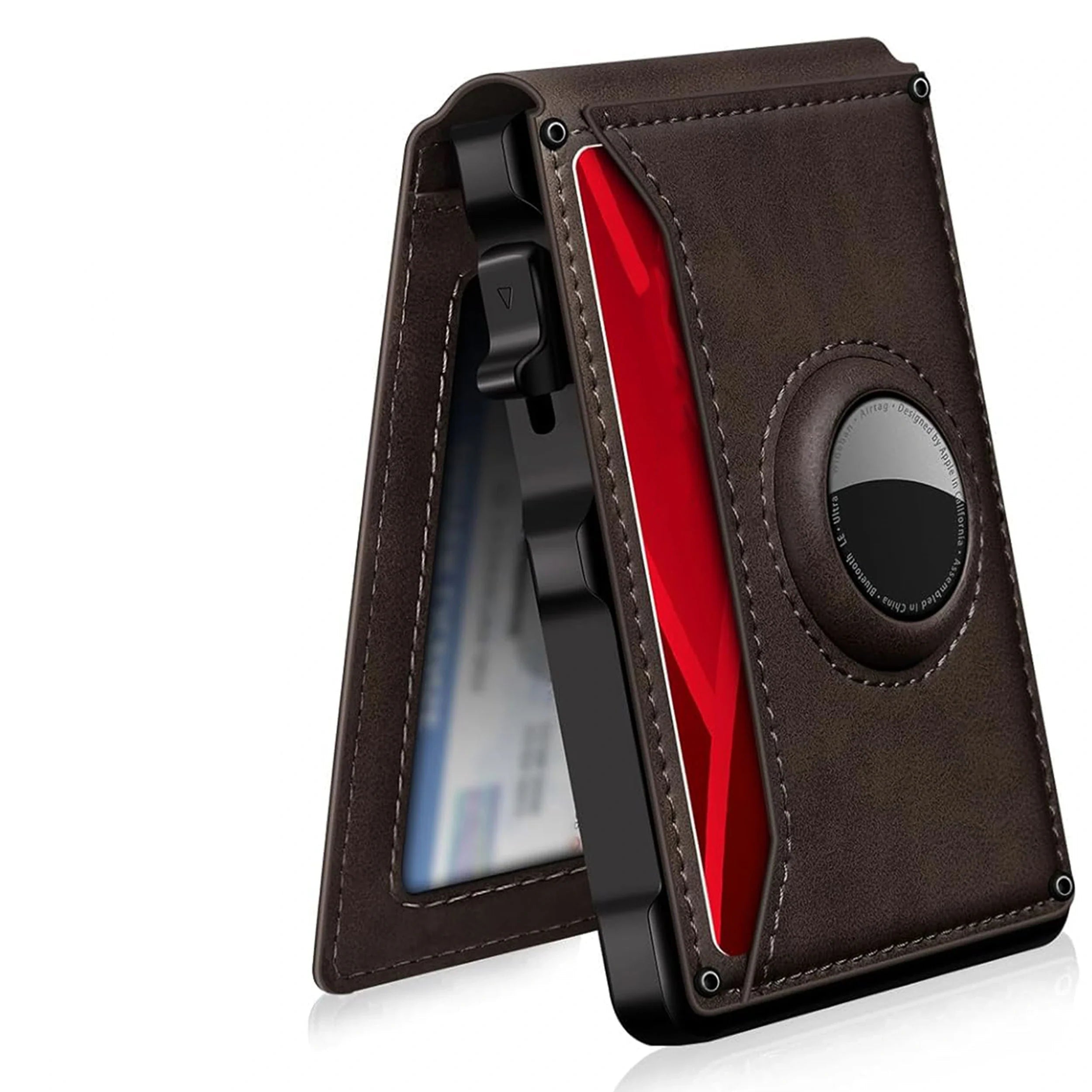 Luxurious AirTag Wallet - Stylish Secure Holder For Your Essentials-Wallet-Unique Casa-Dark Brown-Unique Casa