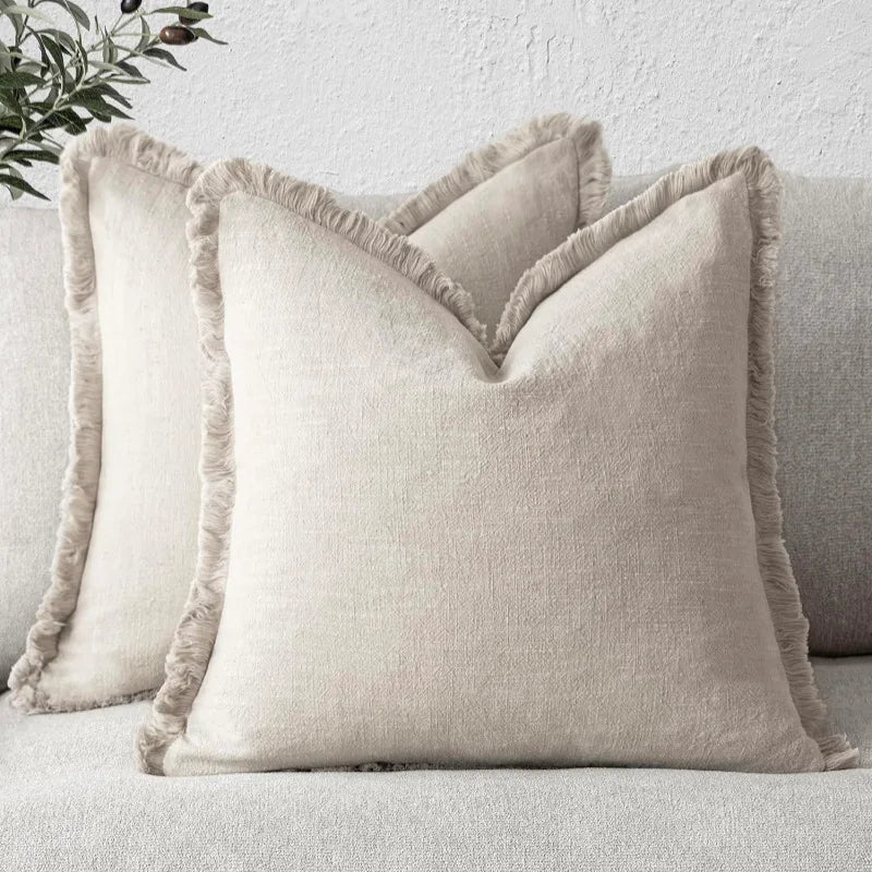Decorative Nordic Frill Cushion Covers for Elegant Living Spaces-Cushions-Unique Casa-Beige-45*45cm-Unique Casa