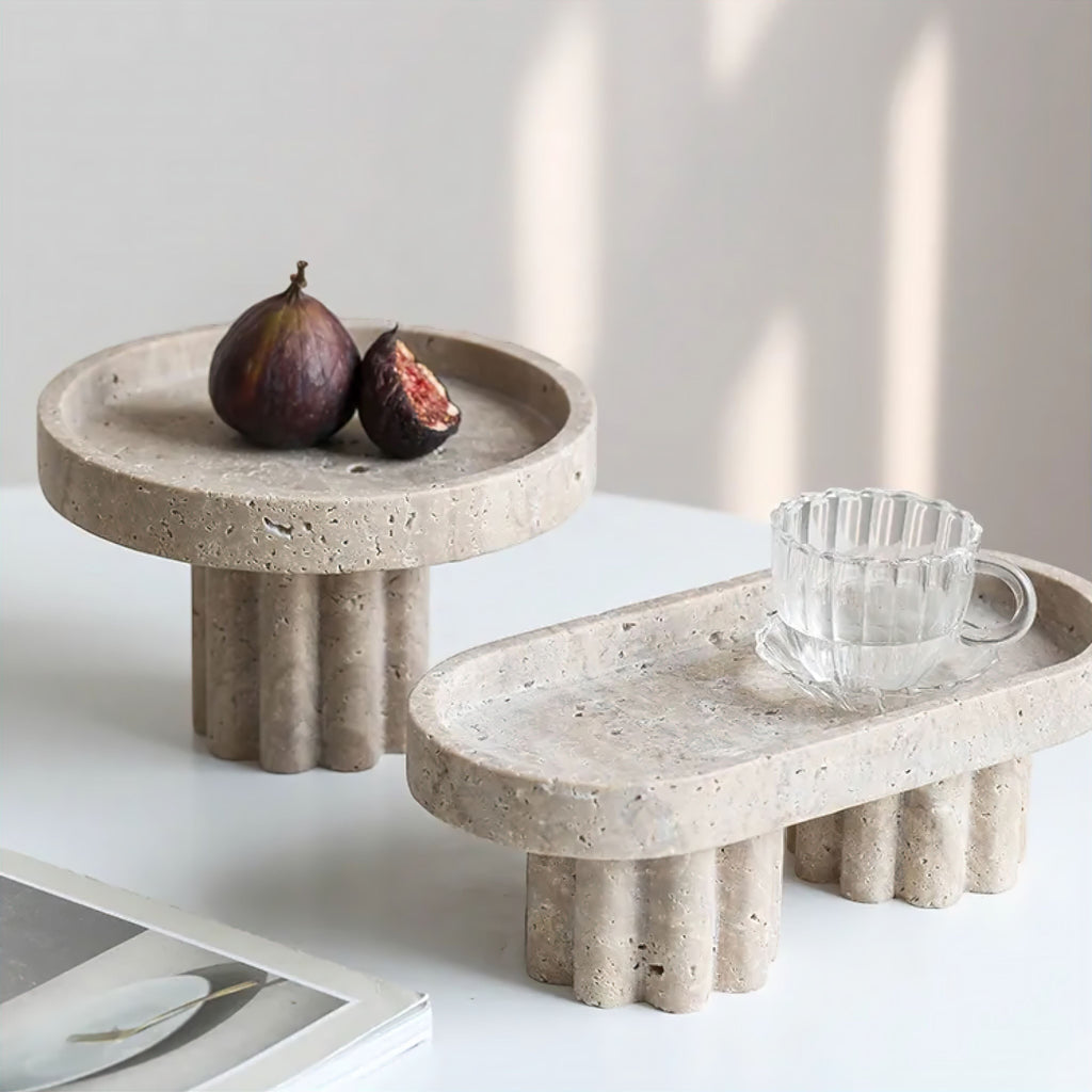Decorative Tray in Elegant Travertine – Stylish Organizer for Home Decor 1