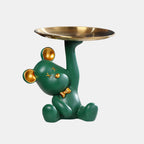 Decorative Tray with Bear Sculpture – Unique Centerpiece for Home Decor 0